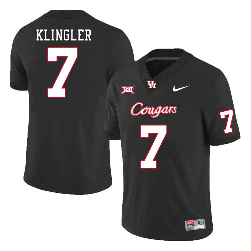 Houston Cougars #7 David Klingler College Football Jerseys Stitched Sale-Black